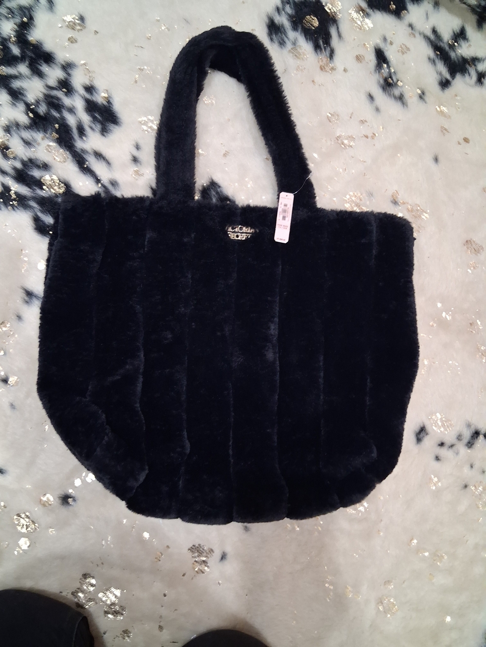 Victoria's Secret Plush Black Tote Bag